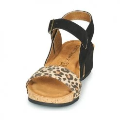Chaussures Femme Sandales et Nu-pieds Chattawak DURBAN Léopard / Noir -Sandales Soldes Boutique 21317402 500 C