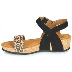 Chaussures Femme Sandales et Nu-pieds Chattawak DURBAN Léopard / Noir -Sandales Soldes Boutique 21317402 500 D