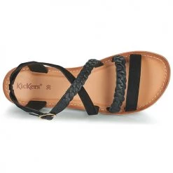 Chaussures Femme Sandales et Nu-pieds Kickers DIAPPO Noir -Sandales Soldes Boutique 21325128 500 F