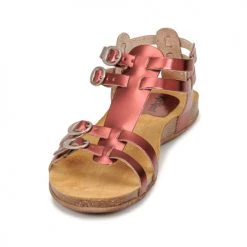 Chaussures Femme Sandales et Nu-pieds Kickers ANA Bordeaux metalisé -Sandales Soldes Boutique 21325137 500 C