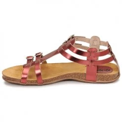 Chaussures Femme Sandales et Nu-pieds Kickers ANA Bordeaux metalisé -Sandales Soldes Boutique 21325137 500 D