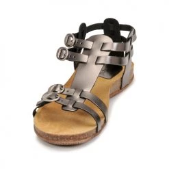 Chaussures Femme Sandales et Nu-pieds Kickers ANA Gris metalisé -Sandales Soldes Boutique 21325139 500 C