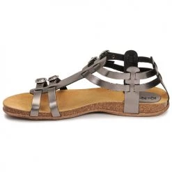 Chaussures Femme Sandales et Nu-pieds Kickers ANA Gris metalisé -Sandales Soldes Boutique 21325139 500 D