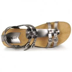 Chaussures Femme Sandales et Nu-pieds Kickers ANA Gris metalisé -Sandales Soldes Boutique 21325139 500 F