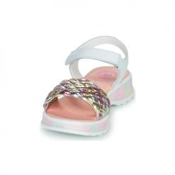 Chaussures Fille Sandales et Nu-pieds Pablosky TOREN Blanc / Multicolore -Sandales Soldes Boutique 21325512 500 C