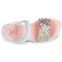 Chaussures Fille Sandales et Nu-pieds Pablosky TOREN Blanc / Multicolore -Sandales Soldes Boutique 21325512 500 F