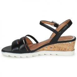 Chaussures Femme Sandales et Nu-pieds Marco Tozzi LETIZIA Noir -Sandales Soldes Boutique 21395862 500 D
