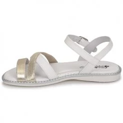 Chaussures Fille Sandales et Nu-pieds Citrouille et Compagnie IZOEGL Blanc / Doré -Sandales Soldes Boutique 21405058 500 D