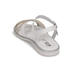 Chaussures Fille Sandales et Nu-pieds Citrouille et Compagnie IZOEGL Blanc / Doré -Sandales Soldes Boutique 21405058 500 E