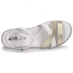 Chaussures Fille Sandales et Nu-pieds Citrouille et Compagnie IZOEGL Blanc / Doré -Sandales Soldes Boutique 21405058 500 F