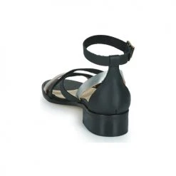 Chaussures Femme Sandales et Nu-pieds Casual Attitude COUTIL Noir / Argenté -Sandales Soldes Boutique 21406733 500 E