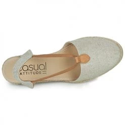 Chaussures Femme Sandales et Nu-pieds Casual Attitude IPOP Argenté -Sandales Soldes Boutique 21407304 500 F