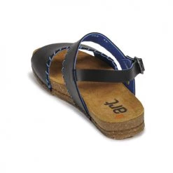 Chaussures Femme Sandales et Nu-pieds Art CRETA Noir / Bleu -Sandales Soldes Boutique 21424531 500 E