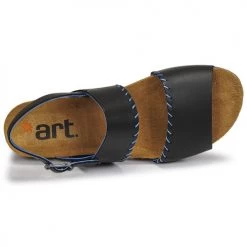 Chaussures Femme Sandales et Nu-pieds Art CRETA Noir / Bleu -Sandales Soldes Boutique 21424531 500 F
