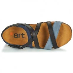 Chaussures Femme Sandales et Nu-pieds Art I BREATHE Noir / Bleu -Sandales Soldes Boutique 21424535 500 F
