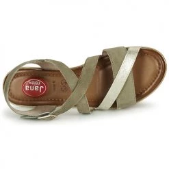 Chaussures Femme Sandales et Nu-pieds Jana Kaki / Doré -Sandales Soldes Boutique 21427212 500 F