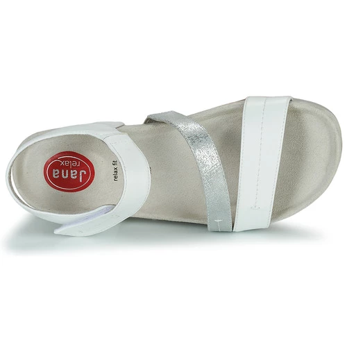 Chaussures Femme Sandales et Nu-pieds Jana Blanc / Argenté 6 Chaussures Femme Sandales et Nu-pieds Jana Blanc / Argenté – Image 6