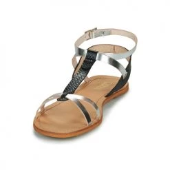 Chaussures Femme Sandales et Nu-pieds So Size BEALO Noir/ Argent -Sandales Soldes Boutique 21446975 500 C