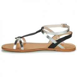 Chaussures Femme Sandales et Nu-pieds So Size BEALO Noir/ Argent -Sandales Soldes Boutique 21446975 500 D