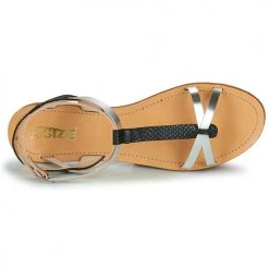 Chaussures Femme Sandales et Nu-pieds So Size BEALO Noir/ Argent -Sandales Soldes Boutique 21446975 500 F
