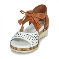 Chaussures Femme Sandales et Nu-pieds Dorking ESPE Marron / Blanc -Sandales Soldes Boutique 21448085 500 C
