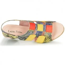 Chaussures Femme Sandales et Nu-pieds Laura Vita LILIO 02 Jaune / Vert -Sandales Soldes Boutique 21448952 500 F