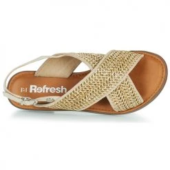 Chaussures Femme Sandales et Nu-pieds Refresh 79798-TAUPE Beige / Doré -Sandales Soldes Boutique 21453436 500 F