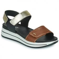 Chaussures Femme Sandales et Nu-pieds IgI&CO 1675300 Noir / Doré / Marron