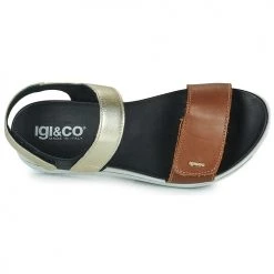 Chaussures Femme Sandales et Nu-pieds IgI&CO 1675300 Noir / Doré / Marron -Sandales Soldes Boutique 21454359 500 F