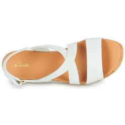 Chaussures Femme Sandales et Nu-pieds Clarks KIMMEI CORK Blanc -Sandales Soldes Boutique 21500585 500 F