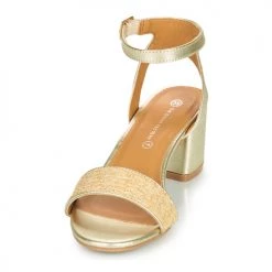 Chaussures Femme Sandales et Nu-pieds The Divine Factory QL4638 Doré -Sandales Soldes Boutique 21601784 500 C
