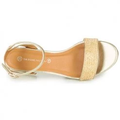 Chaussures Femme Sandales et Nu-pieds The Divine Factory QL4638 Doré -Sandales Soldes Boutique 21601784 500 F