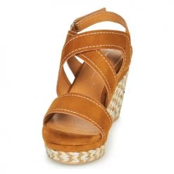 Chaussures Femme Sandales et Nu-pieds The Divine Factory QL4619 Camel -Sandales Soldes Boutique 21601787 500 C