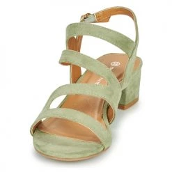 Chaussures Femme Sandales et Nu-pieds The Divine Factory QL4331 Vert -Sandales Soldes Boutique 21601788 500 C