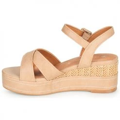 Chaussures Femme Sandales et Nu-pieds The Divine Factory QL4616 Beige -Sandales Soldes Boutique 21601790 500 D