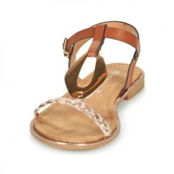 Chaussures Femme Sandales et Nu-pieds The Divine Factory FJ4643 Camel -Sandales Soldes Boutique 21601794 500 C