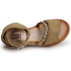 Chaussures Femme Sandales et Nu-pieds Airstep / A.S.98 NOA STRAP II Kaki -Sandales Soldes Boutique 21607768 500 F