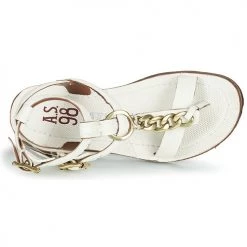 Chaussures Femme Sandales et Nu-pieds Airstep / A.S.98 RAMOS CHAIN Blanc -Sandales Soldes Boutique 21607786 500 F