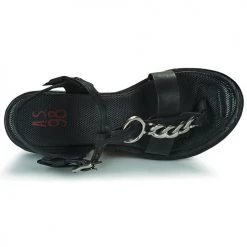 Chaussures Femme Sandales et Nu-pieds Airstep / A.S.98 SEOUL CHAIN Noir -Sandales Soldes Boutique 21607801 500 F