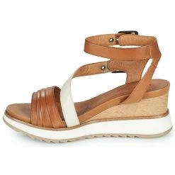 Chaussures Femme Sandales et Nu-pieds Tamaris URSULA Marron / Beige -Sandales Soldes Boutique 21645546 500 D