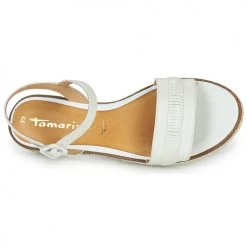 Chaussures Femme Sandales et Nu-pieds Tamaris IRMA Blanc -Sandales Soldes Boutique 21645584 500 F
