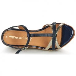 Chaussures Femme Sandales et Nu-pieds Tamaris VERENA Marine / Doré -Sandales Soldes Boutique 21645595 500 F