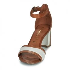 Chaussures Femme Sandales et Nu-pieds Tamaris GRATIA Marron / Blanc -Sandales Soldes Boutique 21645599 500 C