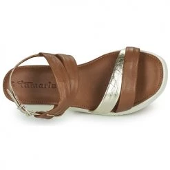 Chaussures Femme Sandales et Nu-pieds Tamaris GRETCHEN Marron / Doré -Sandales Soldes Boutique 21645600 500 F