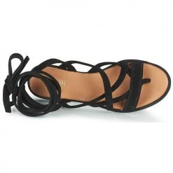 Chaussures Femme Sandales et Nu-pieds Minelli IRENE Noir -Sandales Soldes Boutique 21669682 500 F
