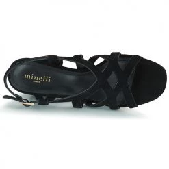 Chaussures Femme Sandales et Nu-pieds Minelli LYDIE Noir -Sandales Soldes Boutique 21669703 500 F
