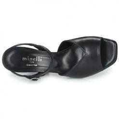 Chaussures Femme Sandales et Nu-pieds Minelli PAULINE Noir -Sandales Soldes Boutique 21669710 500 F