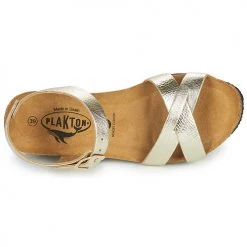 Chaussures Femme Sandales et Nu-pieds Plakton SO FINAL Doré -Sandales Soldes Boutique 22873293 500 F