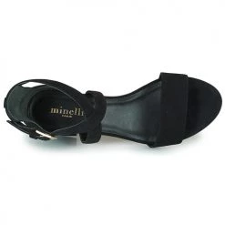 Chaussures Femme Sandales et Nu-pieds Minelli LEILA Noir -Sandales Soldes Boutique 22879142 500 F
