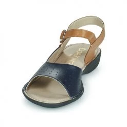 Chaussures Femme Sandales et Nu-pieds Dorking ODA Bleu / Marron -Sandales Soldes Boutique 22975094 500 C